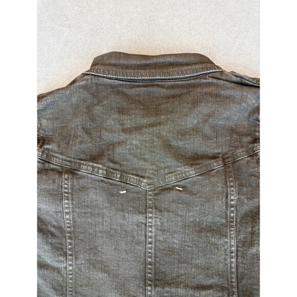 Wrangler Authentic's Jean Stretch Jacket Black Women’s Large Silver Buttons - Picture 8 of 9